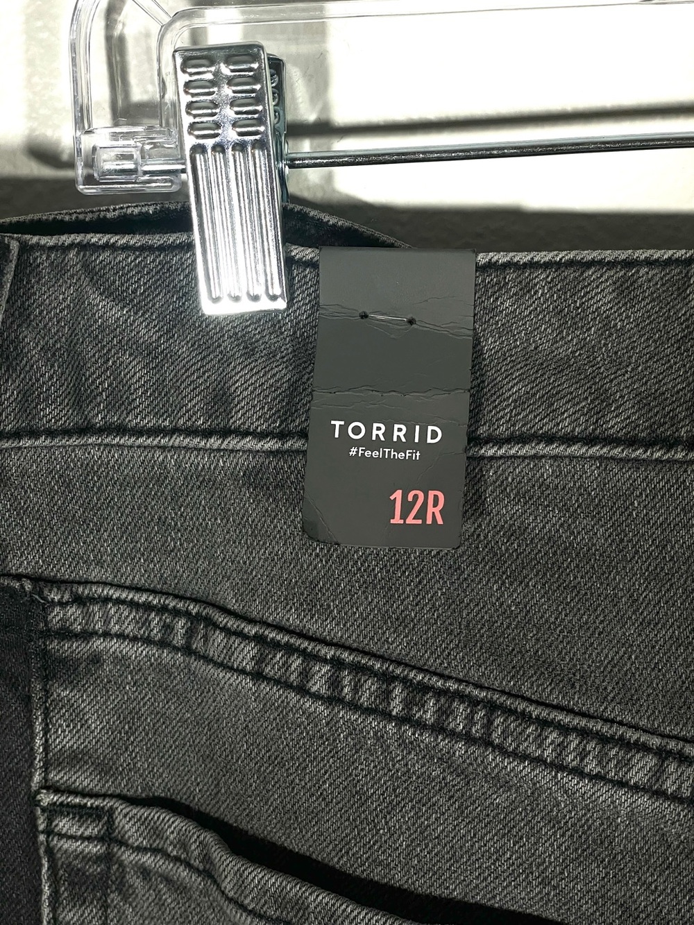 Torrid High-Rise Straight Colorblock Jeans NWT Black & Gray Two-Tone Denim - Picture 3 of 8